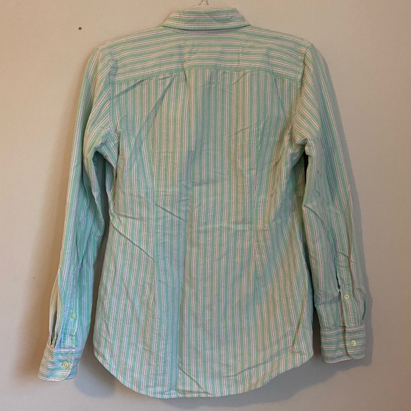 Ralph Lauren Striped Oxford Button Down Custom Fit Polo Shirt - Picture 3 of 5